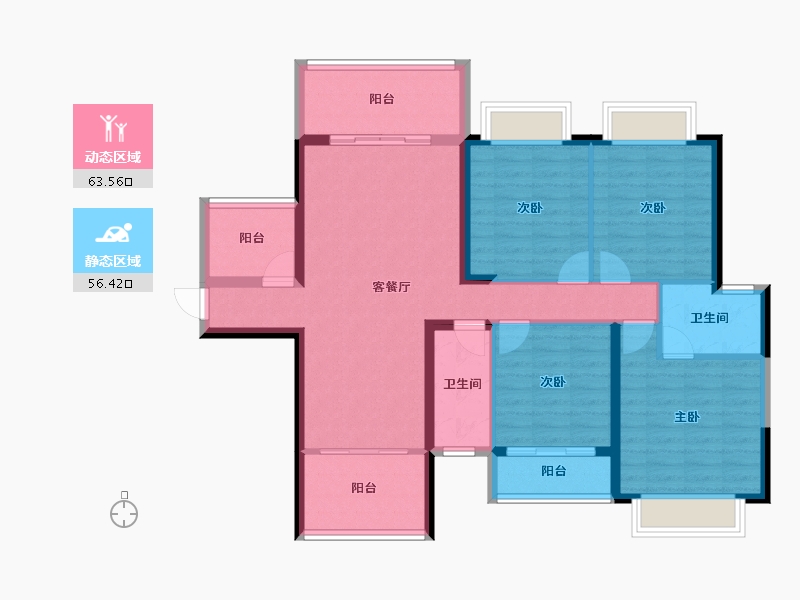 广西壮族自治区-梧州市-裕达铭邸-106.98-户型库-动静分区