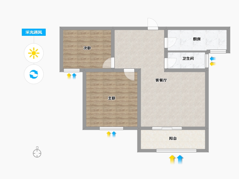 山东省-济宁市-龙翔御书坊-76.96-户型库-采光通风