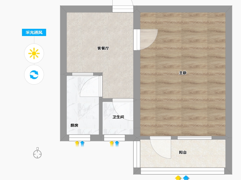 北京-北京市-展春园小区-33.36-户型库-采光通风