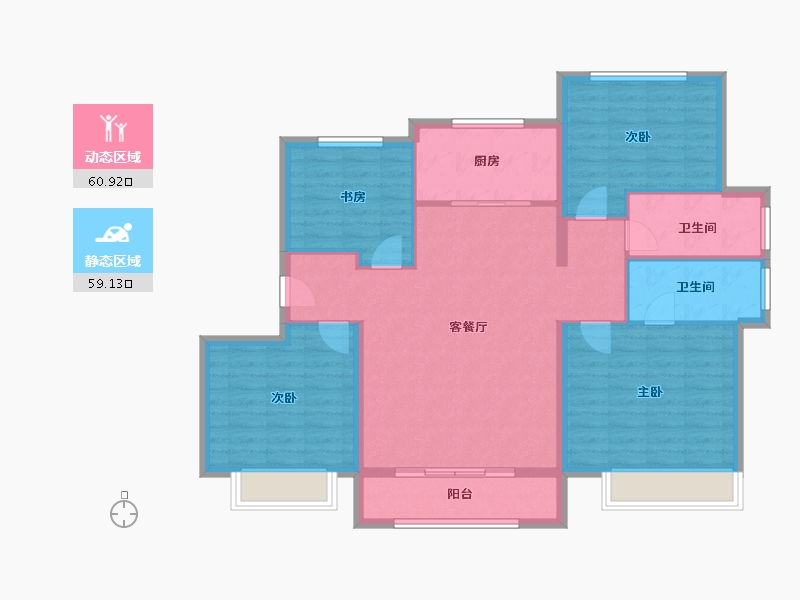 山东省-济宁市-绿地国际城-108.77-户型库-动静分区