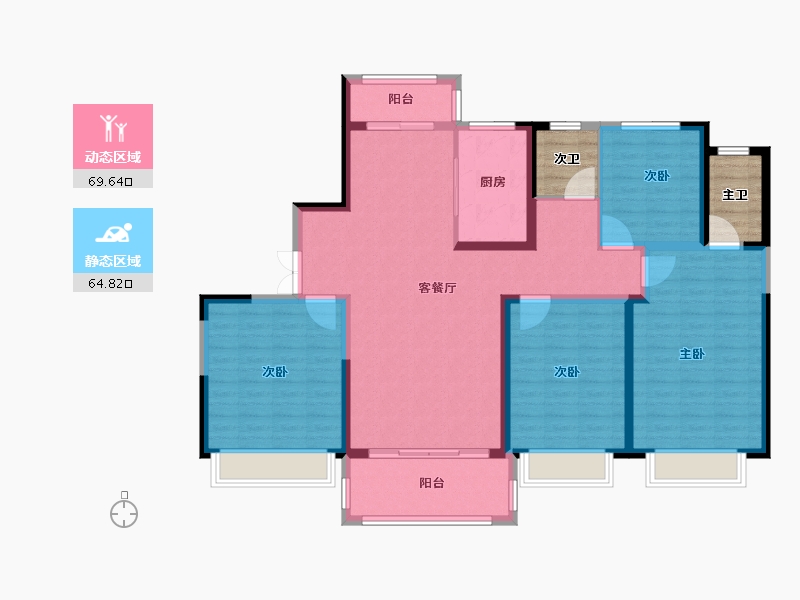 河南省-濮阳市-开州城投馨园-128.67-户型库-动静分区