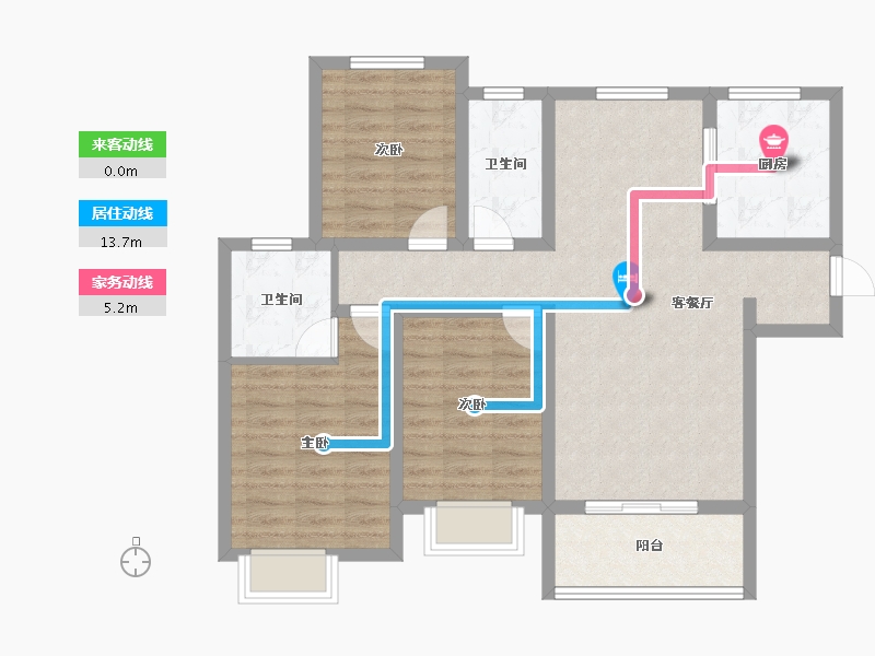 陕西省-渭南市-汇邦沋河瑞府-87.99-户型库-动静线