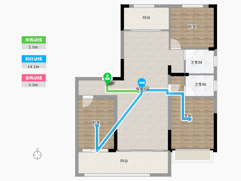 河南省-濮阳市-南乐陶然居-110.40-户型库-动静线