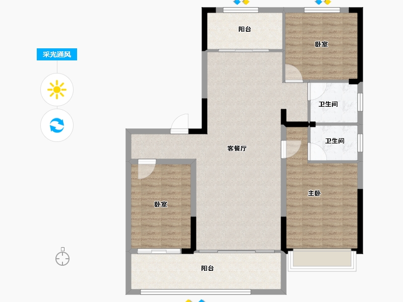 河南省-濮阳市-南乐陶然居-110.40-户型库-采光通风