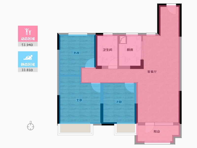 辽宁省-鞍山市-爱家华府-77.44-户型库-动静分区