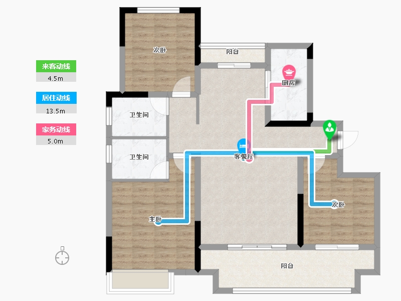 江西省-上饶市-九州唐樾·晓院-100.96-户型库-动静线