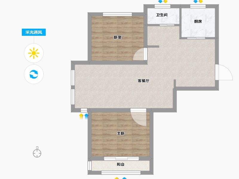 山东省-烟台市-福润华府-64.01-户型库-采光通风