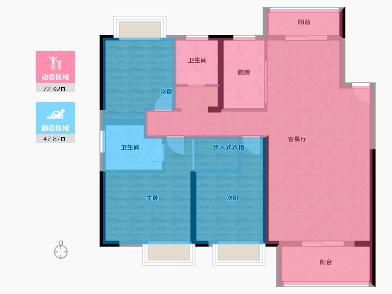 江西省-萍乡市-赣铁・聚龙府-108.84-户型库-动静分区