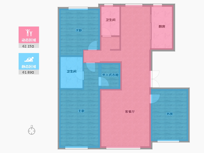 黑龙江省-哈尔滨市-磐石金江悦-111.89-户型库-动静分区