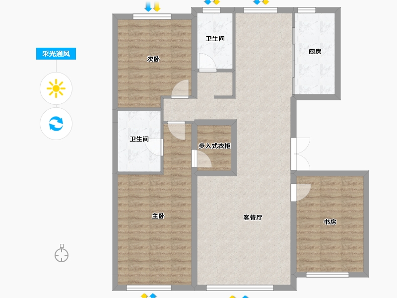 黑龙江省-哈尔滨市-磐石金江悦-111.89-户型库-采光通风