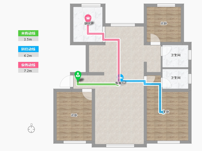 内蒙古自治区-赤峰市-崇德园-91.65-户型库-动静线