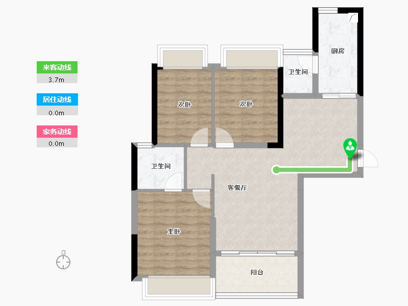 湖北省-十堰市-十堰恒大城·雲境-78.85-户型库-动静线