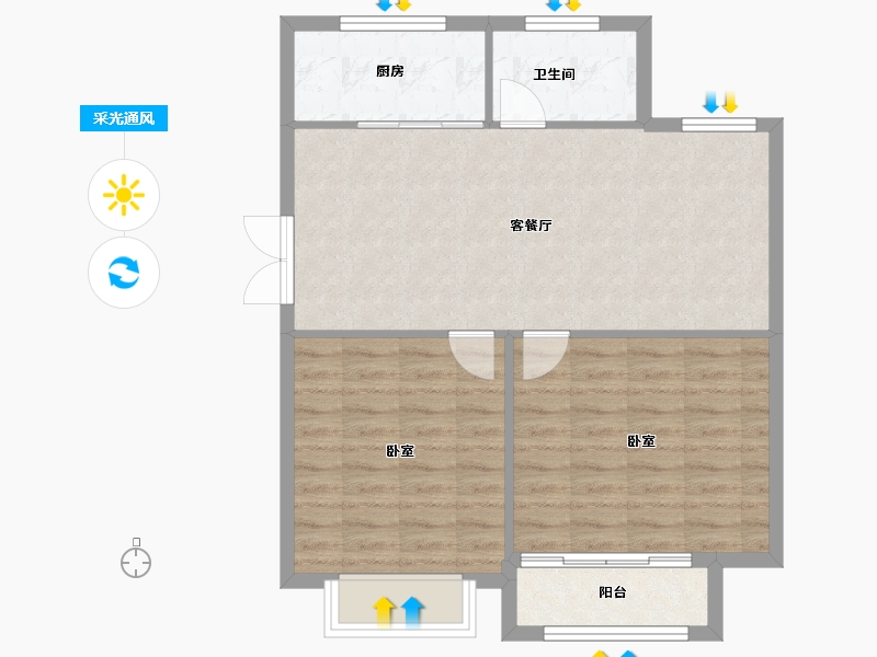 山东省-烟台市-紫金世家-72.29-户型库-采光通风