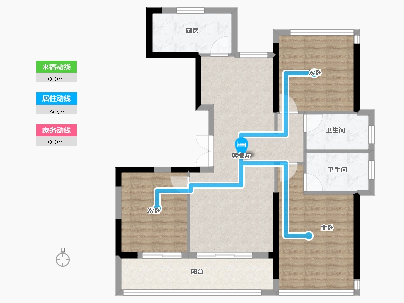 福建省-福州市-中茵天俊玖珑台-96.00-户型库-动静线