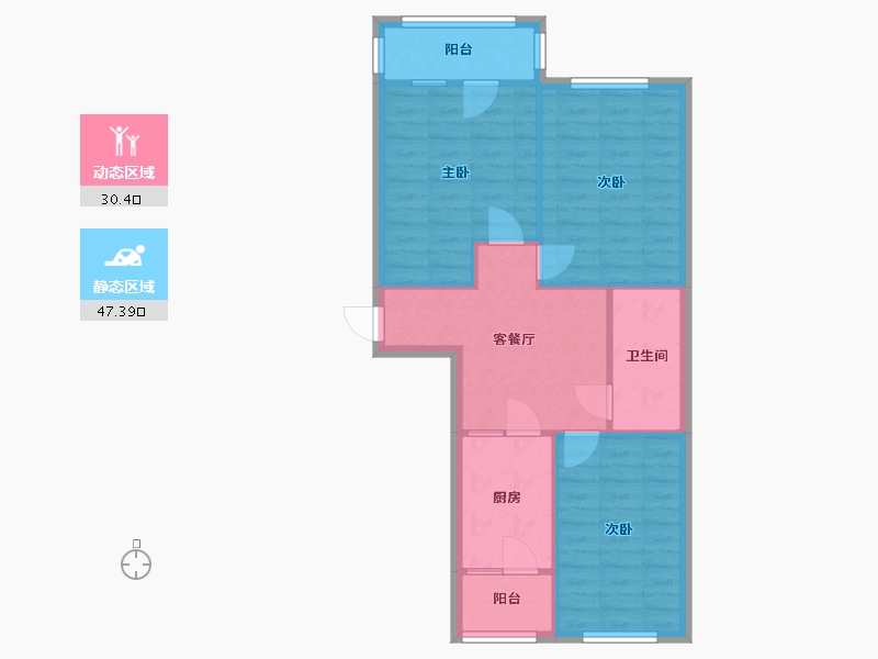 天津-天津市-公寓-69.00-户型库-动静分区