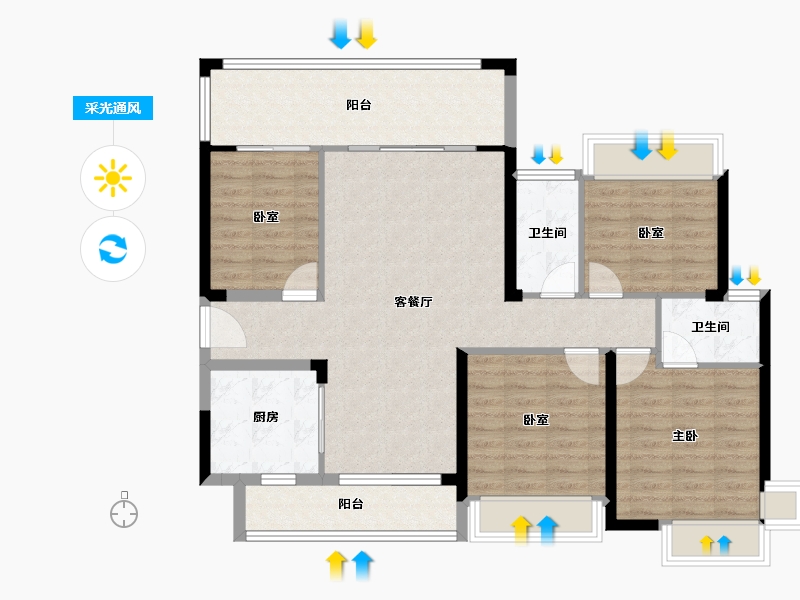 广东省-河源市-万隆钓鱼台一号-106.39-户型库-采光通风