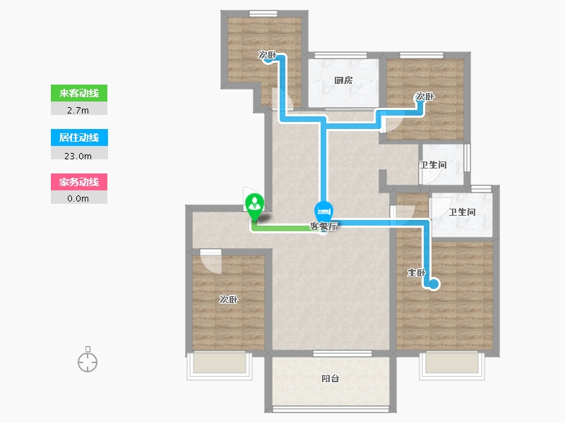 山东省-济宁市-九巨龙龙城公馆-103.05-户型库-动静线