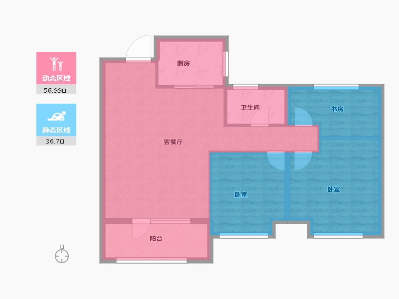 山东省-济宁市-祥生东方樾-84.58-户型库-动静分区