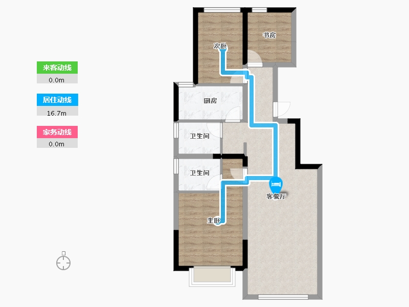 内蒙古自治区-鄂尔多斯市-亿利壹号院-79.90-户型库-动静线