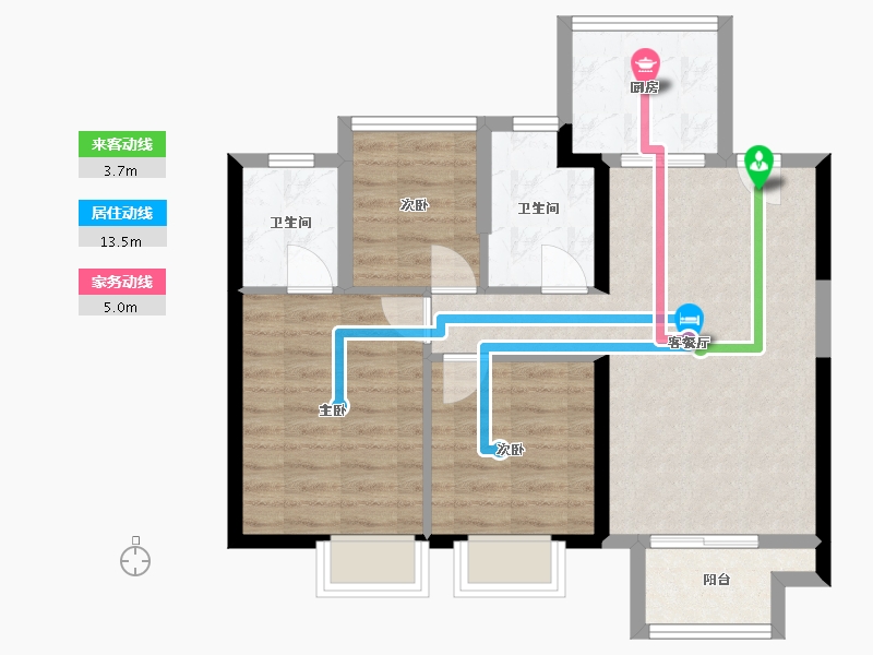 福建省-莆田市-碧桂园天澜-70.48-户型库-动静线