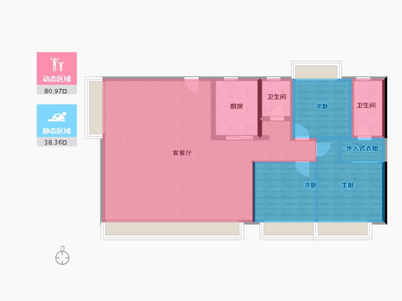 海南省-三亚市-万科海上大都会左岸住宅-108.45-户型库-动静分区