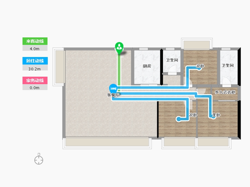 海南省-三亚市-万科海上大都会左岸住宅-108.45-户型库-动静线