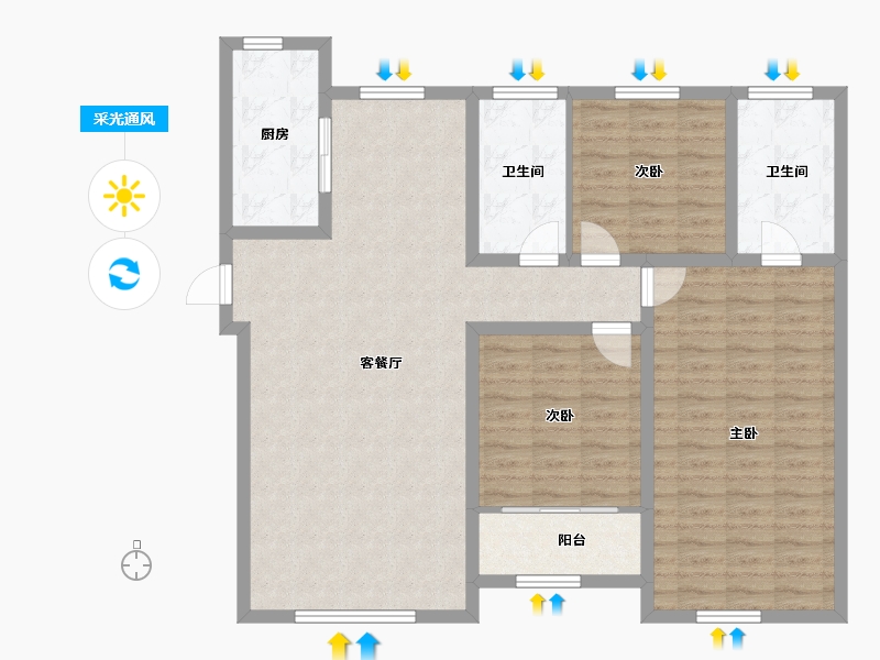 山东省-济宁市-融创济宁府-112.83-户型库-采光通风