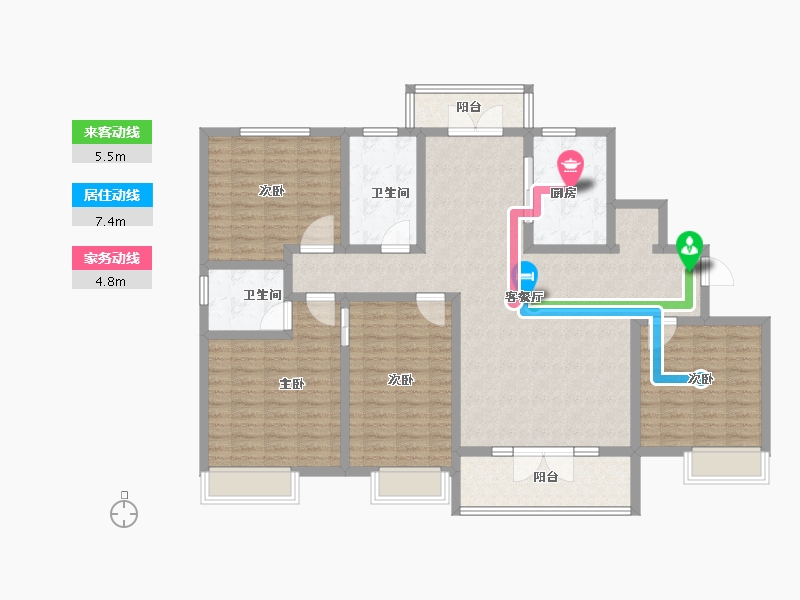 山东省-济宁市-冠鲁明德华府-139.05-户型库-动静线