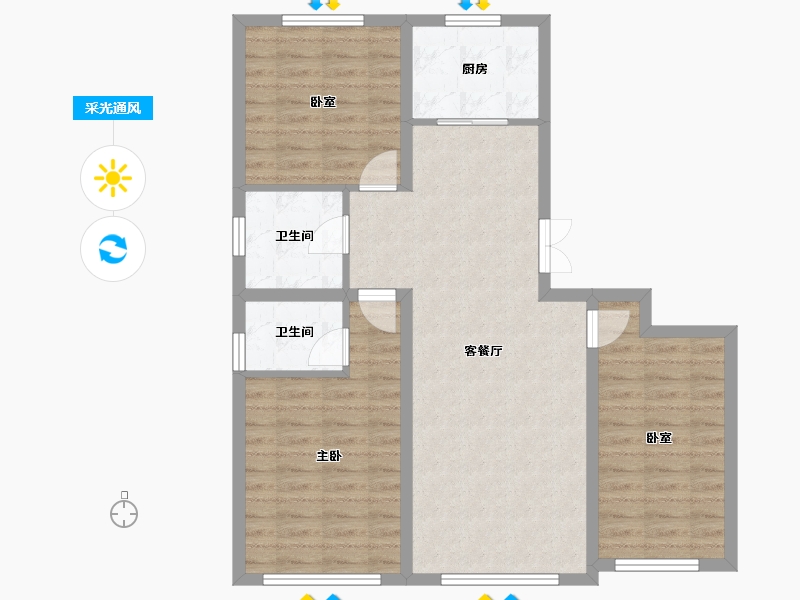 内蒙古自治区-赤峰市-家和家美-86.02-户型库-采光通风