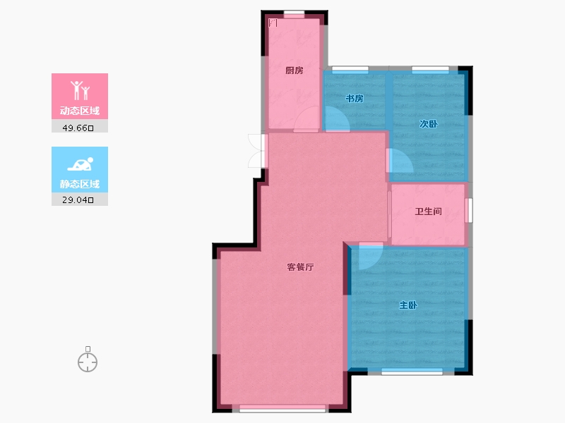 辽宁省-抚顺市-电建地产海赋外滩-71.13-户型库-动静分区