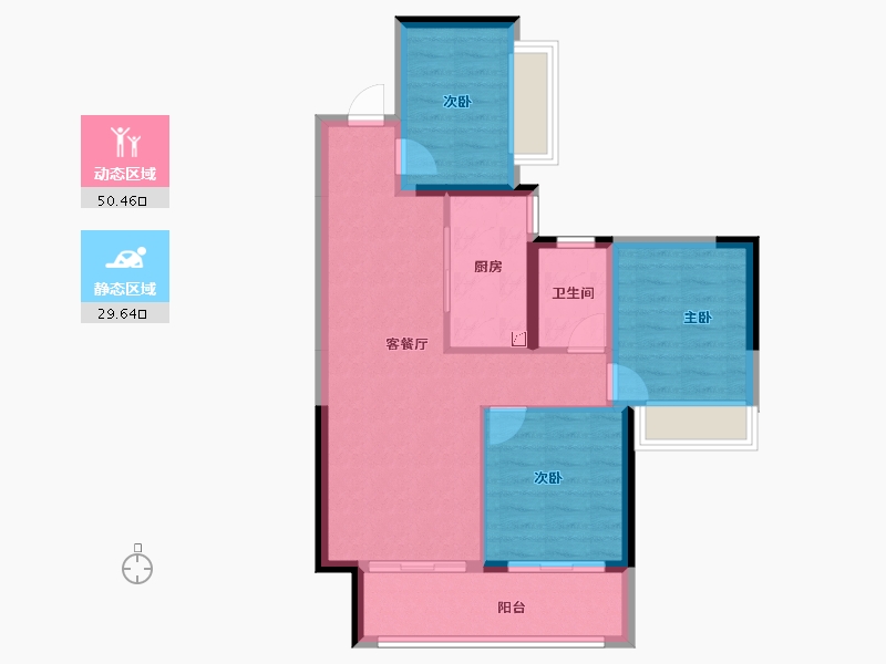 广西壮族自治区-梧州市-裕达铭邸-71.56-户型库-动静分区