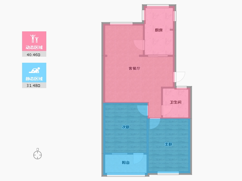 江苏省-南京市-天宝新寓-77.00-户型库-动静分区