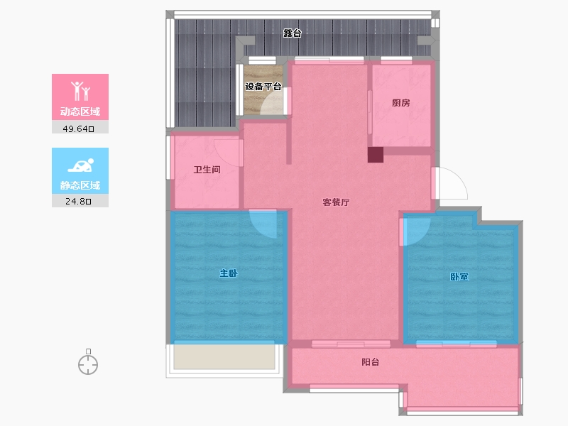 浙江省-衢州市-蓝城·春风江山-80.00-户型库-动静分区