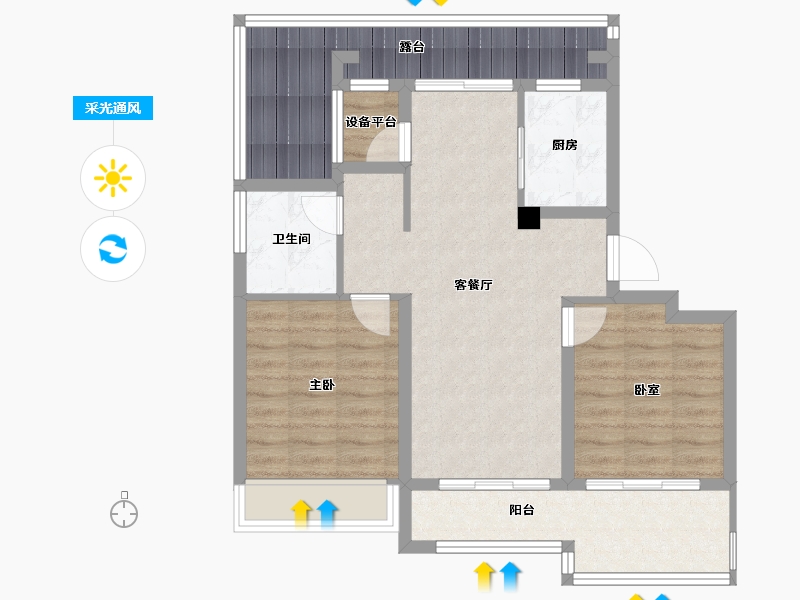 浙江省-衢州市-蓝城·春风江山-80.00-户型库-采光通风