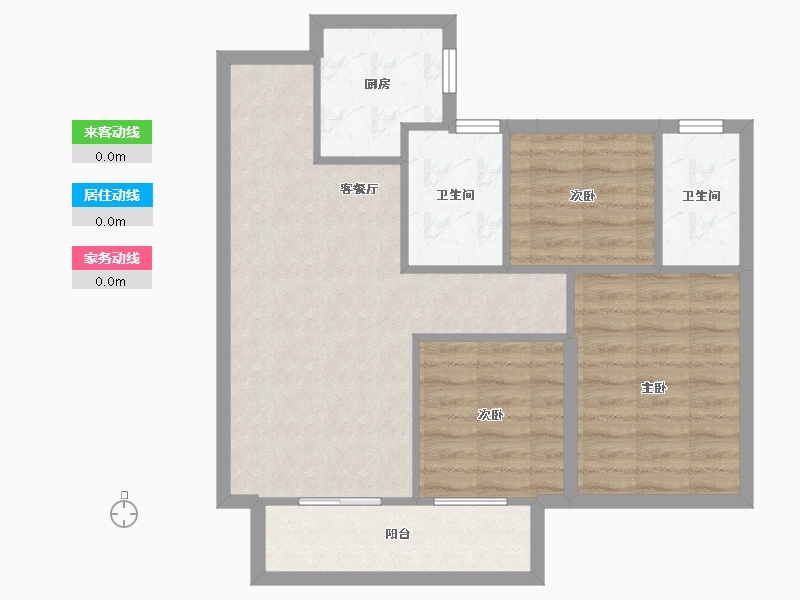 湖南省-长沙市-华远碧桂园·海蓝城-74.00-户型库-动静线