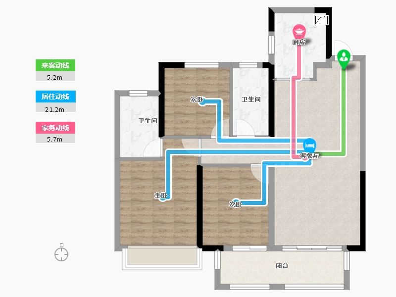 江苏省-淮安市-新城悦隽风华-91.99-户型库-动静线