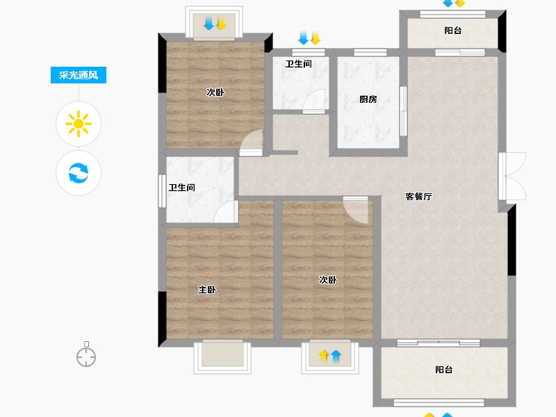 江西省-九江市-赣江首府-96.79-户型库-采光通风