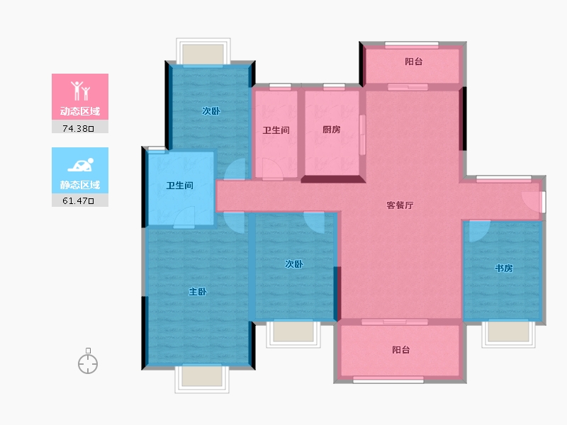 广东省-汕尾市-新城和樾-122.00-户型库-动静分区