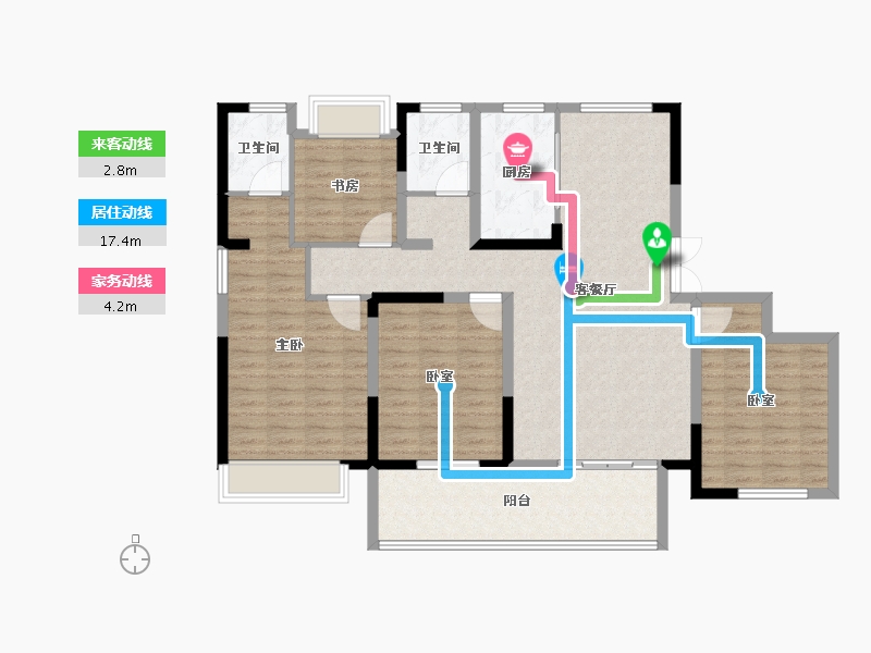 江苏省-淮安市-水沐明悦府-120.00-户型库-动静线