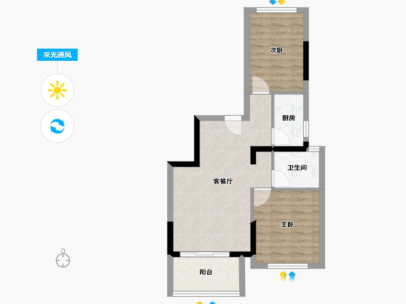 福建省-漳州市-三盛.璞悦海-54.44-户型库-采光通风