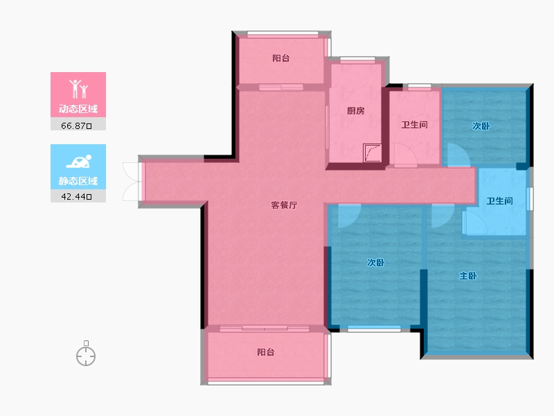 湖南省-娄底市-筑梦园-127.00-户型库-动静分区