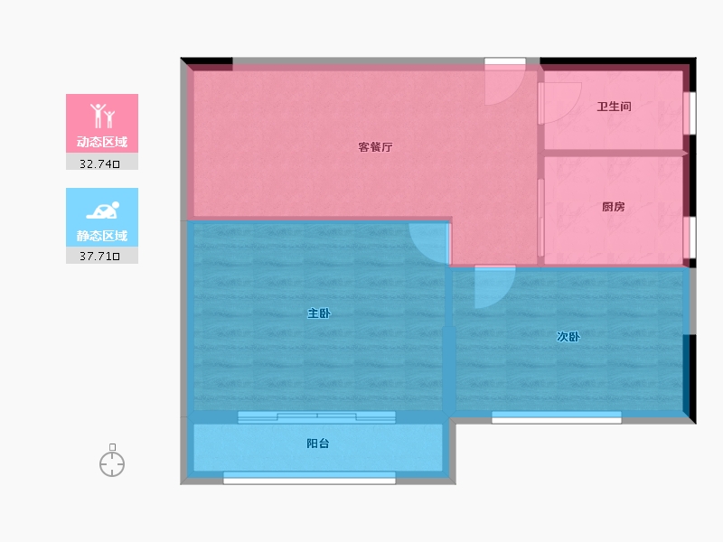 山东省-烟台市-松隽社区阳光城-64.05-户型库-动静分区