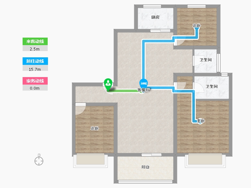 山东省-济宁市-九巨龙龙城公馆-101.68-户型库-动静线