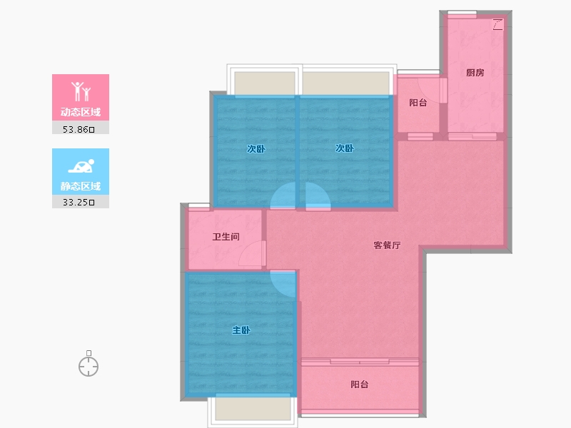 湖北省-十堰市-十堰恒大城·雲境-77.83-户型库-动静分区