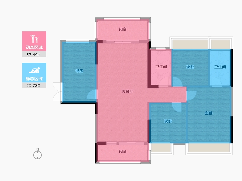 广西壮族自治区-钦州市-浦北晨华·城市广场三四期-119.00-户型库-动静分区