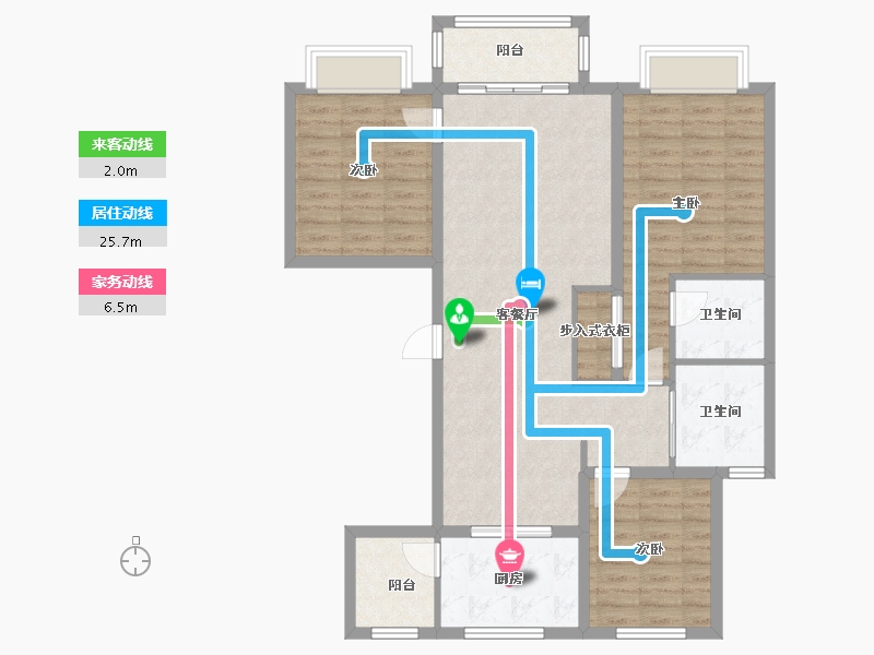 内蒙古自治区-乌海市-香榭丽舍-125.00-户型库-动静线