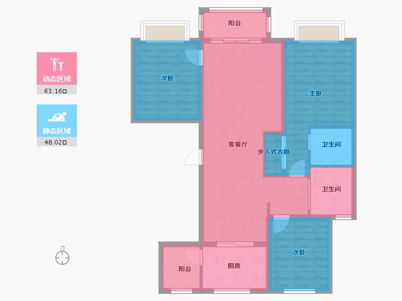 内蒙古自治区-乌海市-香榭丽舍-125.00-户型库-动静分区