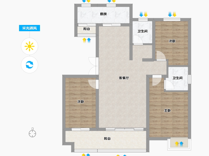 山东省-临沂市-房源·金域上府-94.82-户型库-采光通风