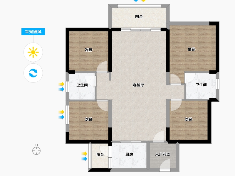 广东省-惠州市-双喜楼-102.37-户型库-采光通风