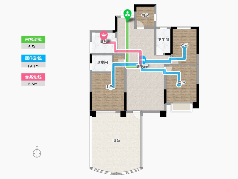 湖南省-张家界市-福天古庸院子-135.11-户型库-动静线